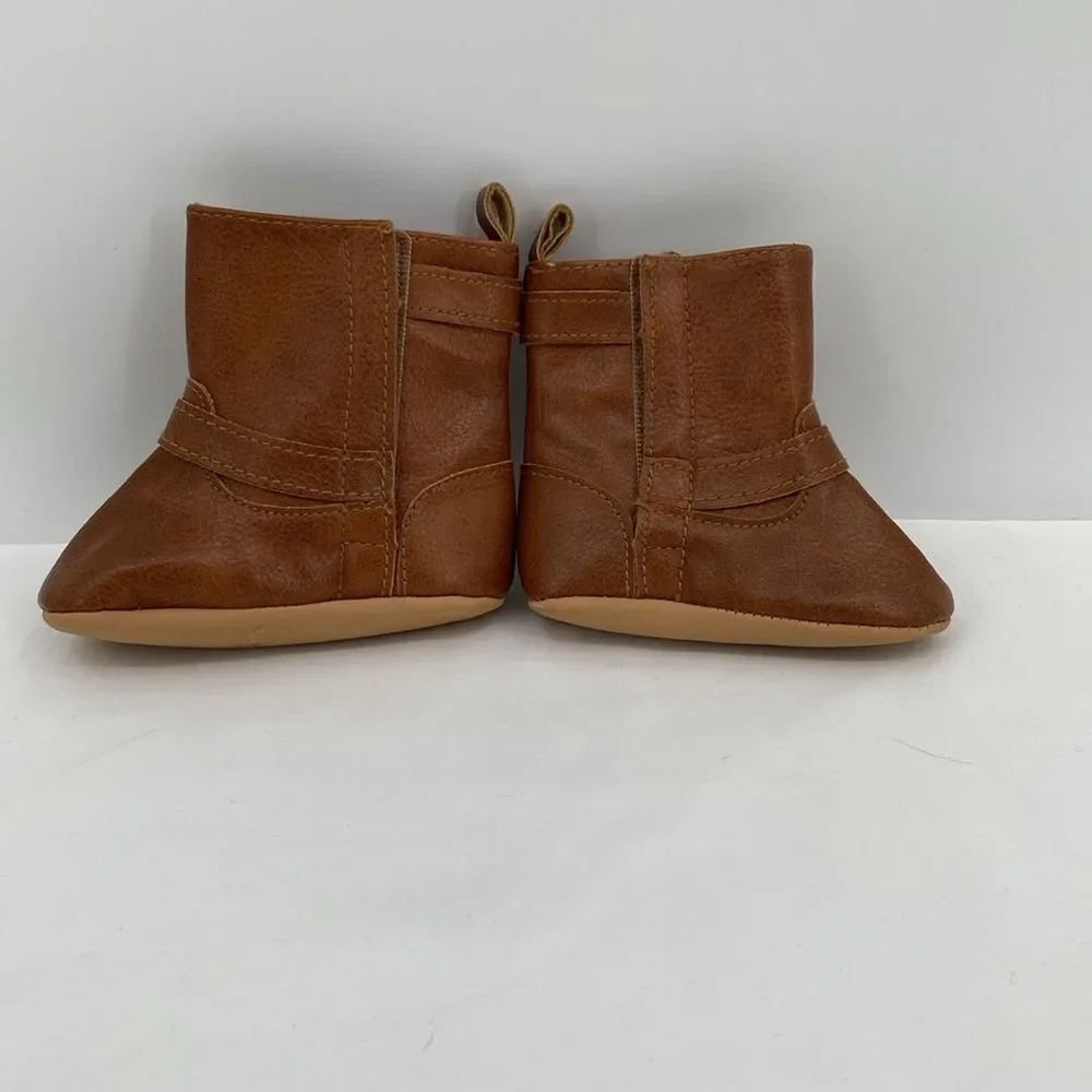 Old Navy Brown Buckle Boots Baby Girl size 3-6 months